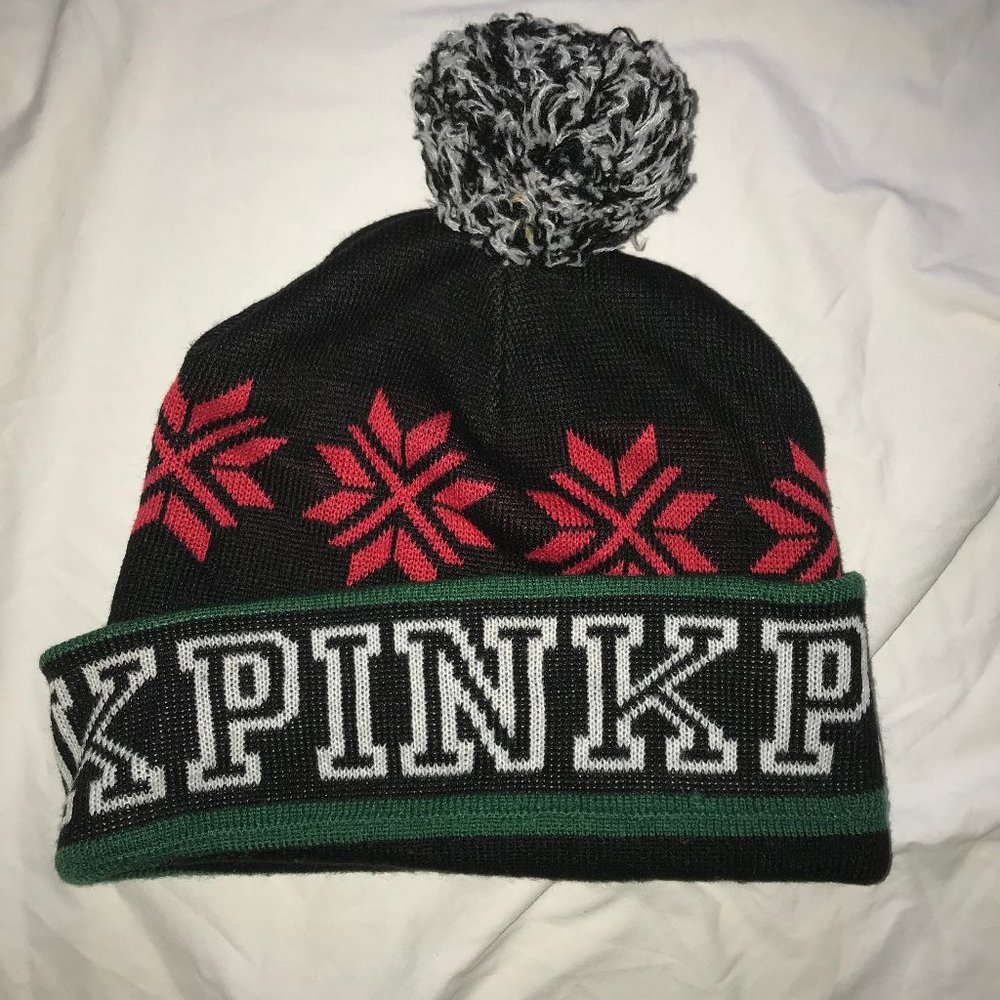 Pink snow beanie